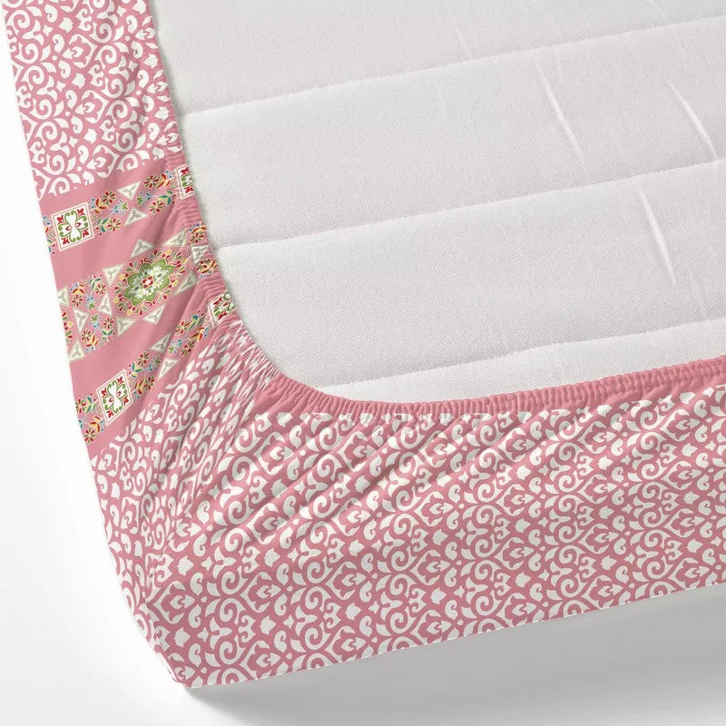LuxeHaven Cotton Bedsheet (Pink) - 180 TC media 4