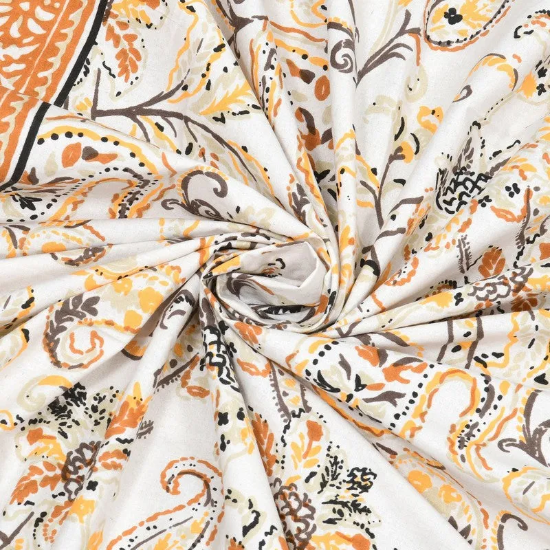 Desily Cotton Bedsheet (Yellow,Orange) - 240 TC media 5