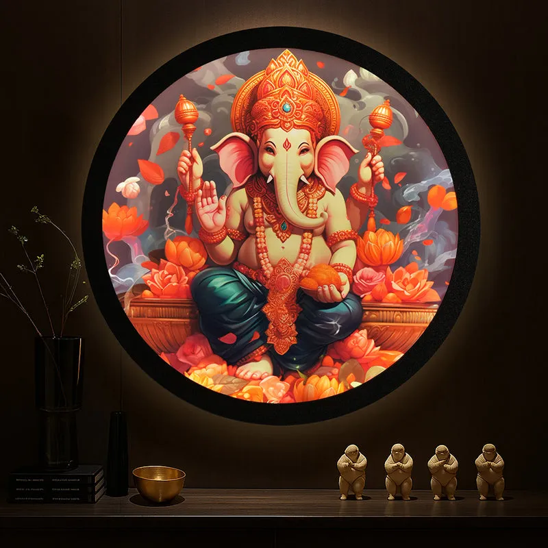 Ganesha Backlit Wall Art media 5