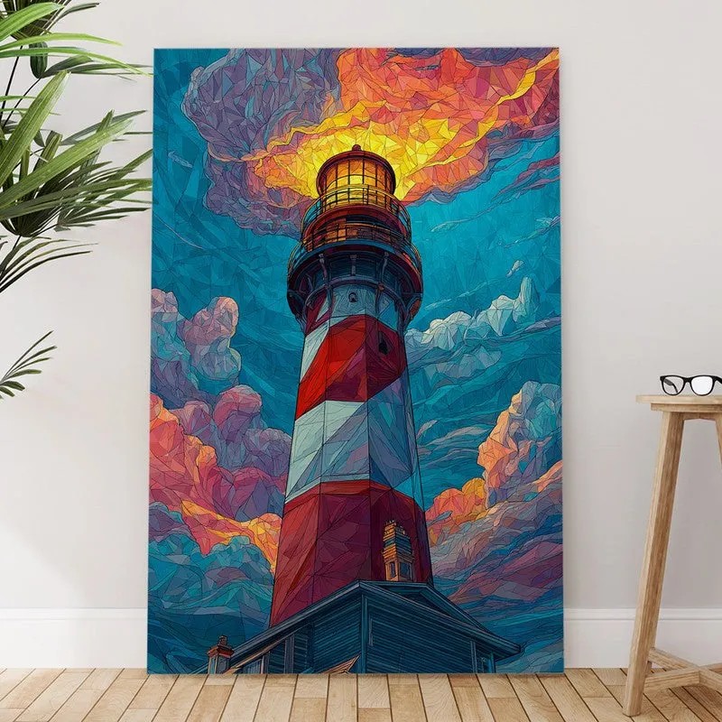 Coastal Glow Lighthouse Canvas Wall Art media 6
