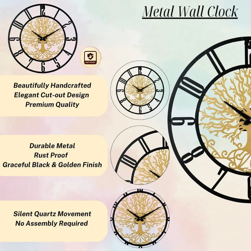 Winder Silent Wall Clock - Gold media 6