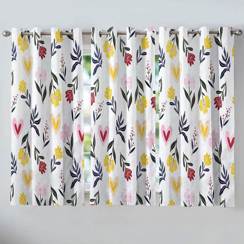 Love In Bloom Cotton Curtain - Set Of Three media 1