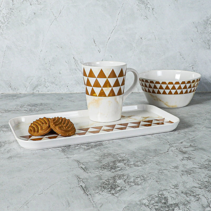Mivono Serving Set (Brown & White) - Three Piece Set media 4