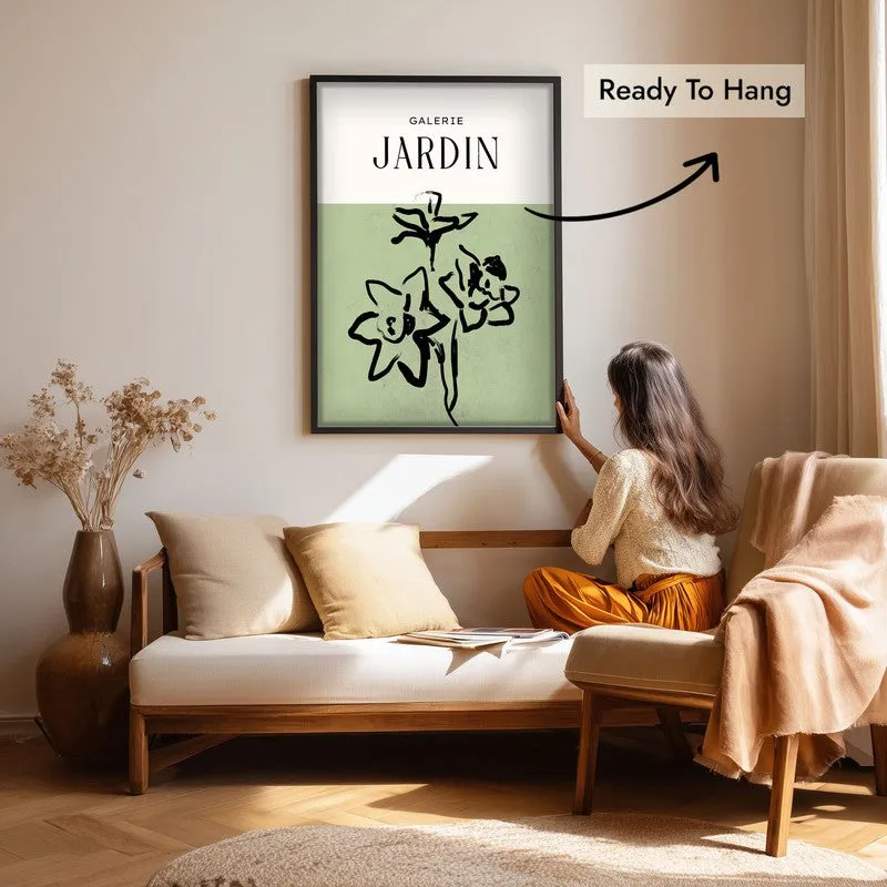 Botanical Whisper Canvas Wall Painting With Black Frame media 7