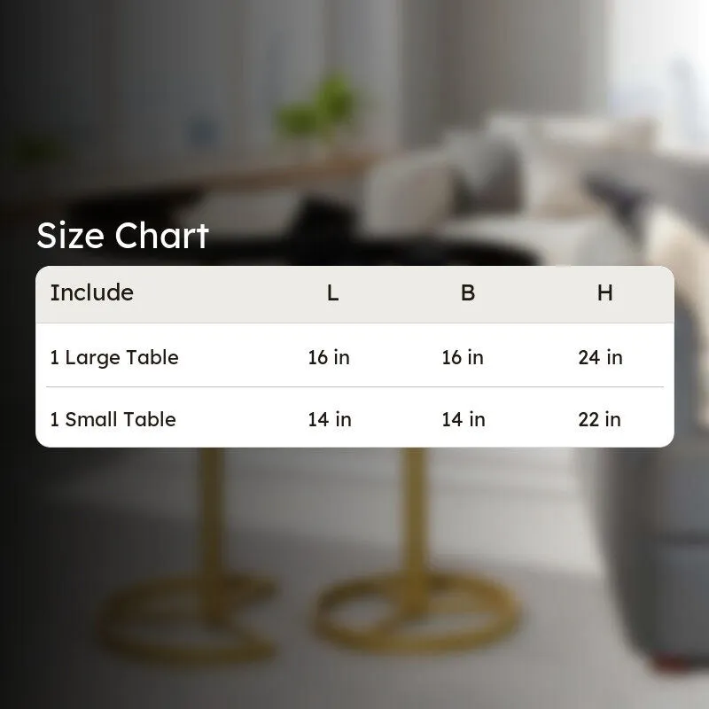 Zyro Nest Side Table (Black & Gold) - Set Of Two media 10
