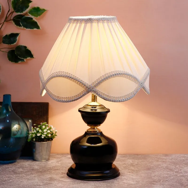 Celastra Cotton Table Lamp With Iron Base - White media 3