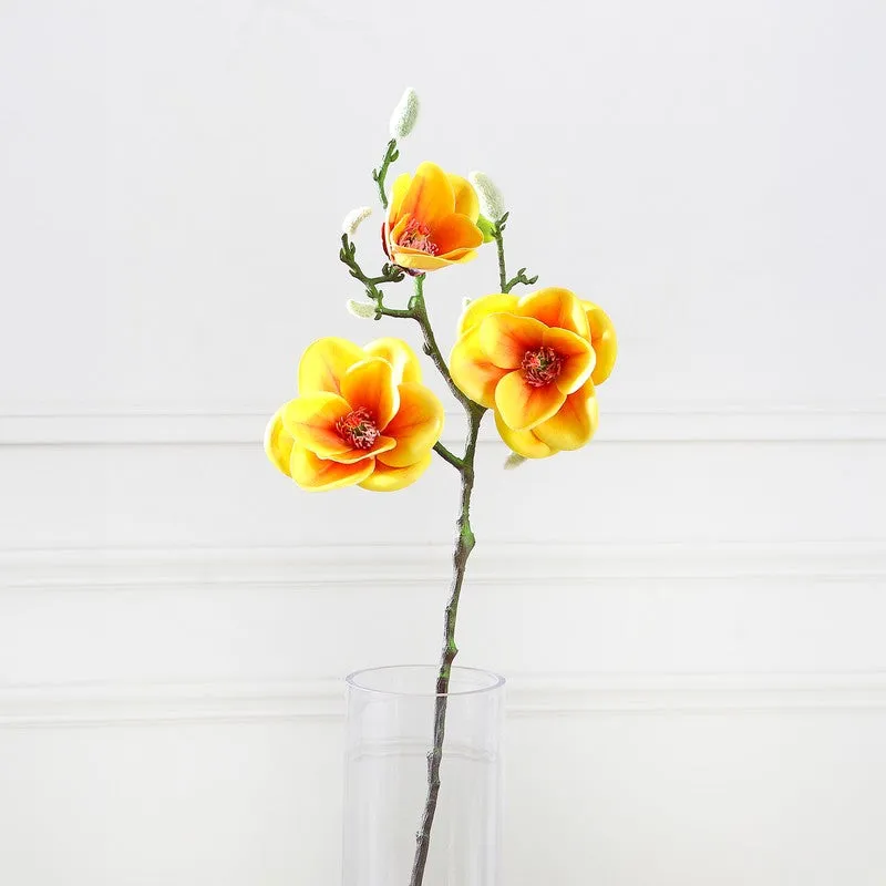 Magnolia Bloom Artificial Flower Stem - Yellow media 4