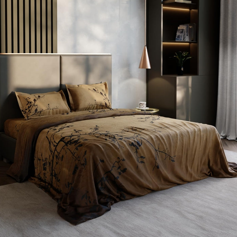 Autumn Perch Pure Cotton Bedsheets - 150 TC
