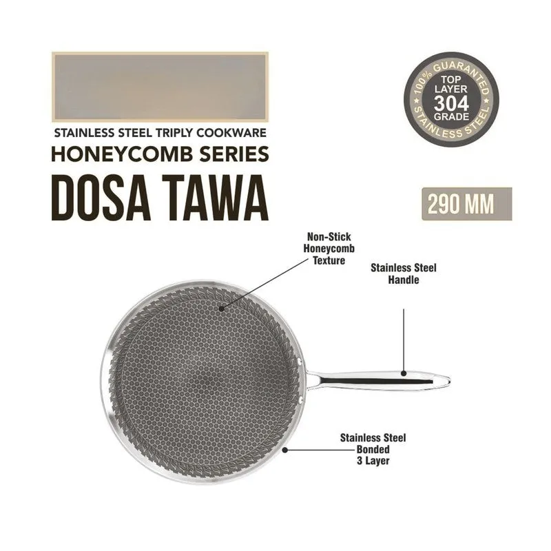 Preserving Haneycomb Triply Dosa Tawa - 29 cm media 5