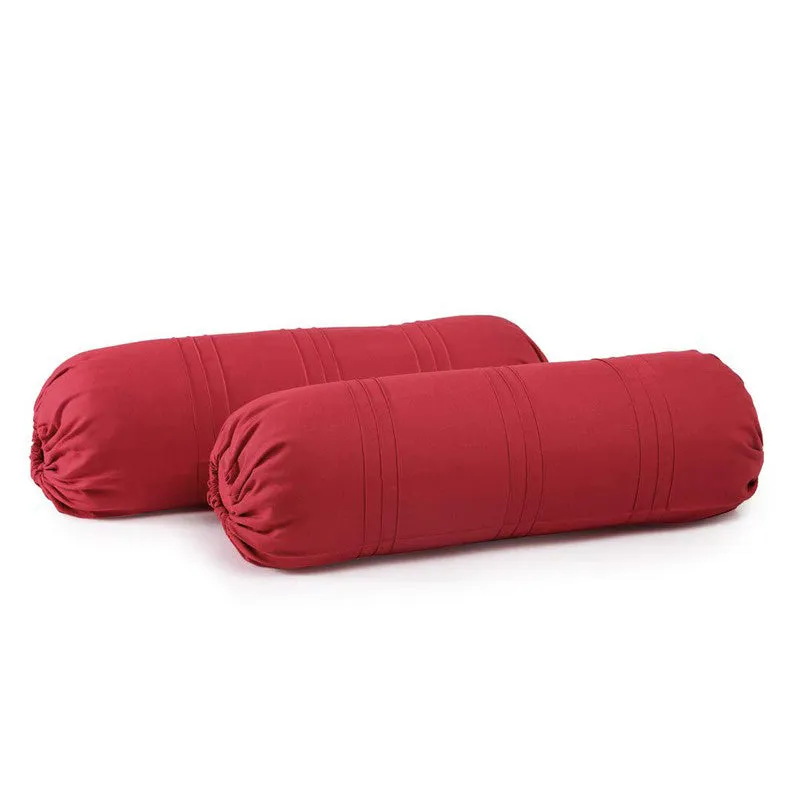 Swayam Red Comfort Bolster Cover - Set Of Two media 3