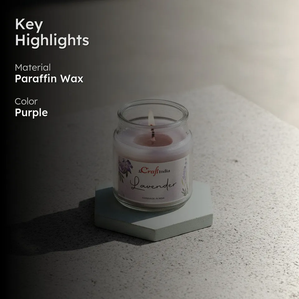 Nithya Lavender Scented Jar Candle media 3