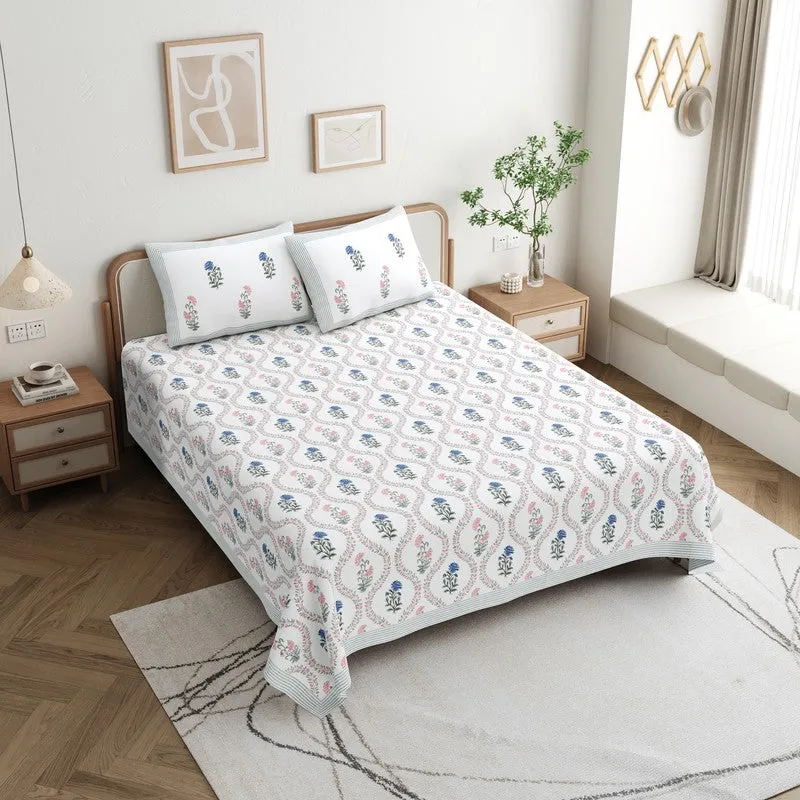 SacredPetals Cotton Bedsheet - 200 TC media 1