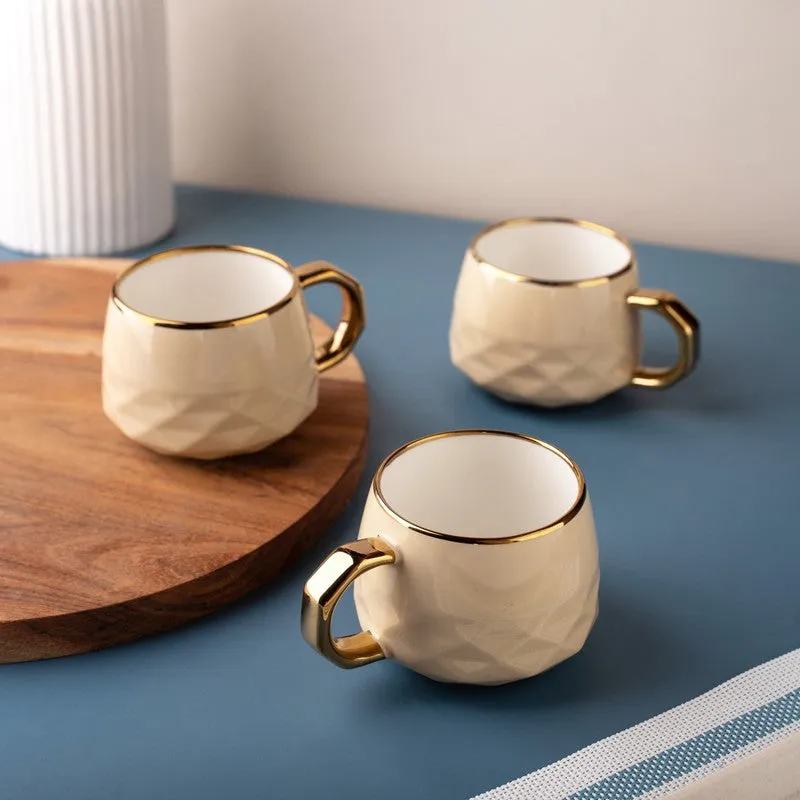 LuxeSip Porcelain Tea Cup (200 mL Each,Brown) - Set Of Six media 3