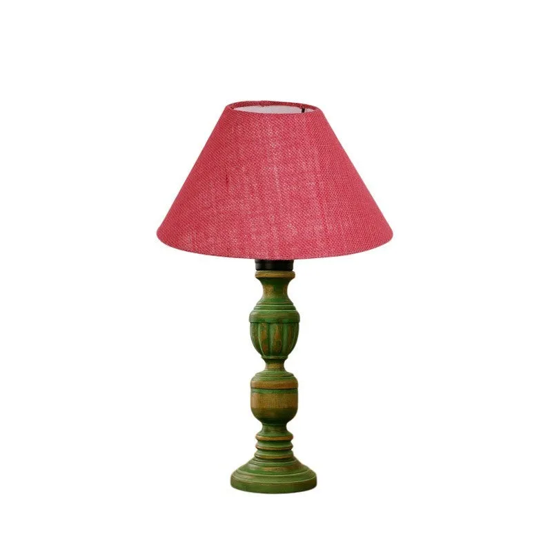 Arvello Zylo Wooden Table Lamp - Pink media 5