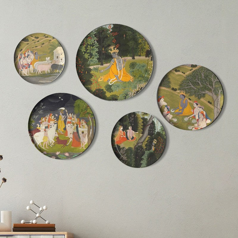 Pastoral Harmony Wall Plates - Set Of Five media 3