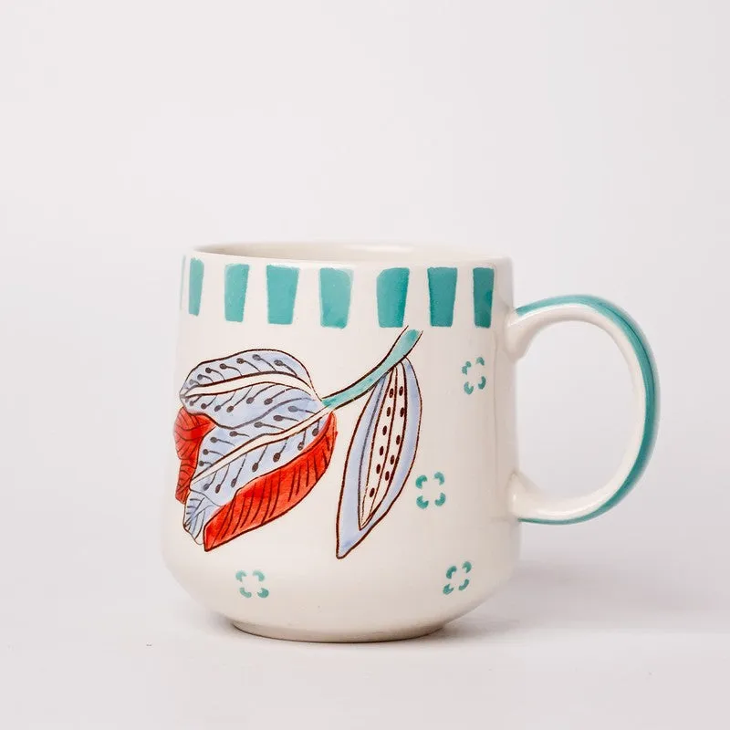 Stripe & Stem Ceramic Coffee Mug (385 mL) - 8