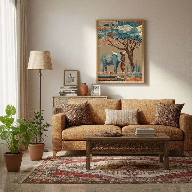 Prakriti Canvas Wall Painting With Brown Frame media 6