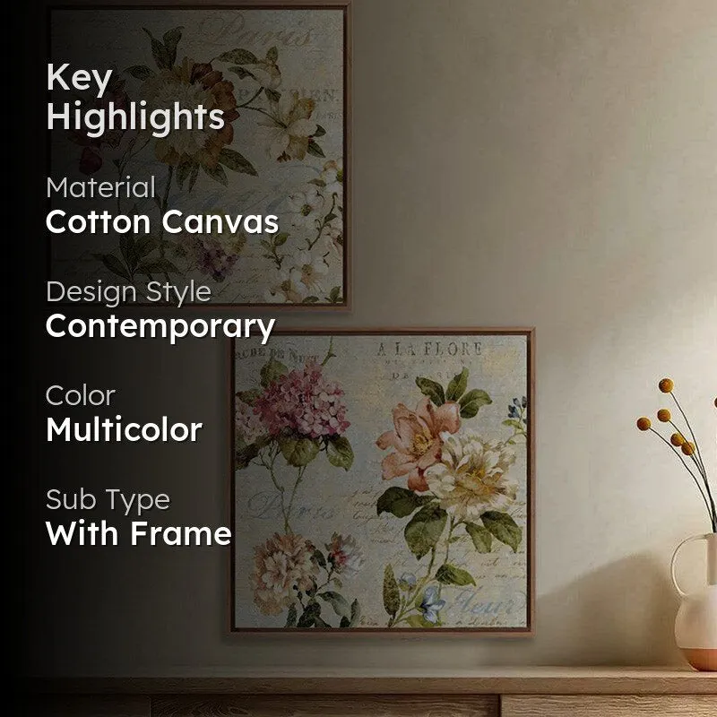 Gardner Floral Cotton Canvas Wall Art - Set Of Two media 2