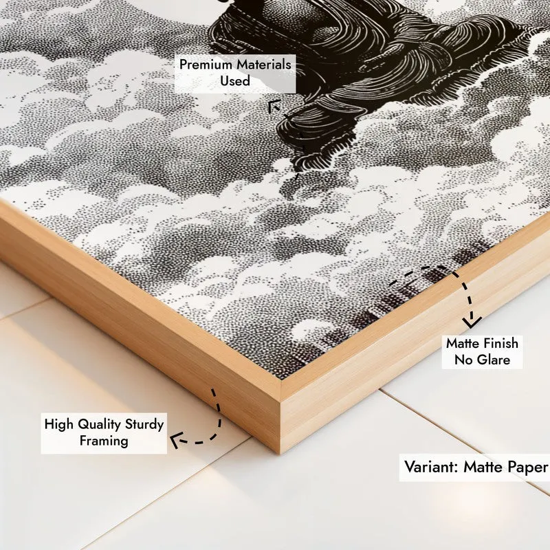 Buddha In Clouded Serenity V Wall Painting With Brown Frame media 8