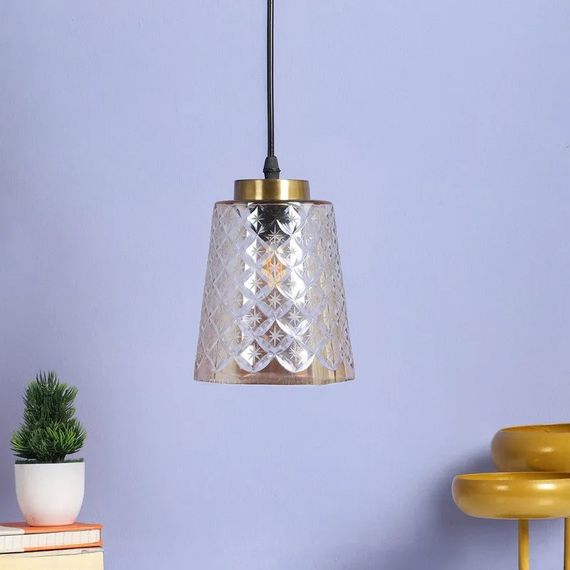 Elysian Glow Glass & Metal Ceiling Lamp media 3