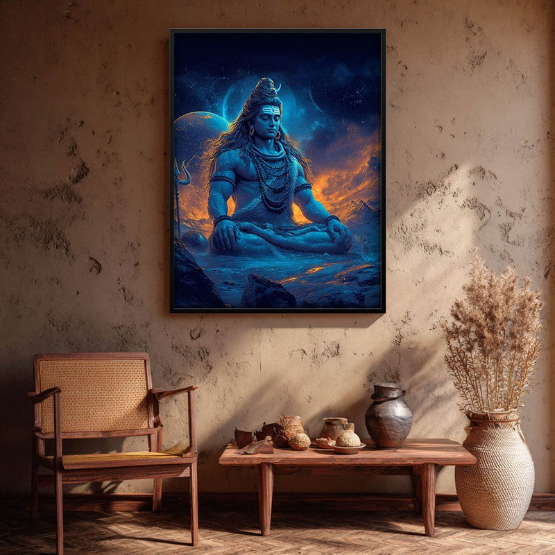 Peaceful Mahadev Meditating II Archival Paper Wall Art