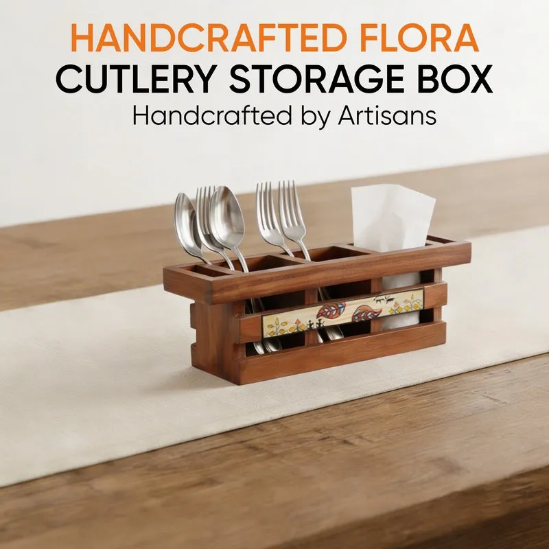 Ima Handcrafted Floral Cutlery Holder media 10