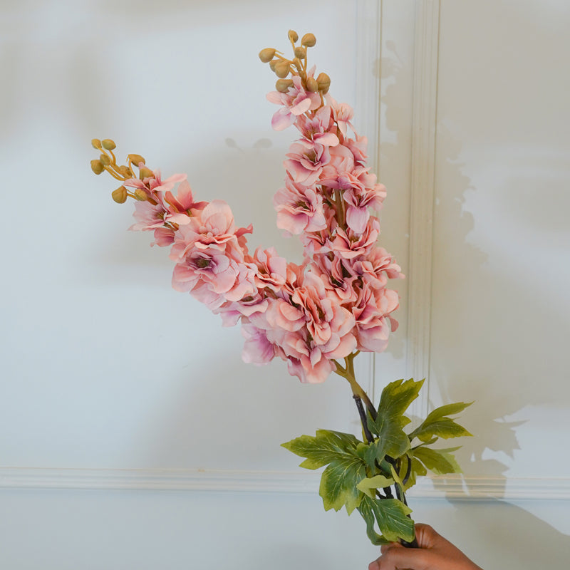 Faux Pink Autumn Stalk Flower Stick (33 CM) - Set Of Two media 3