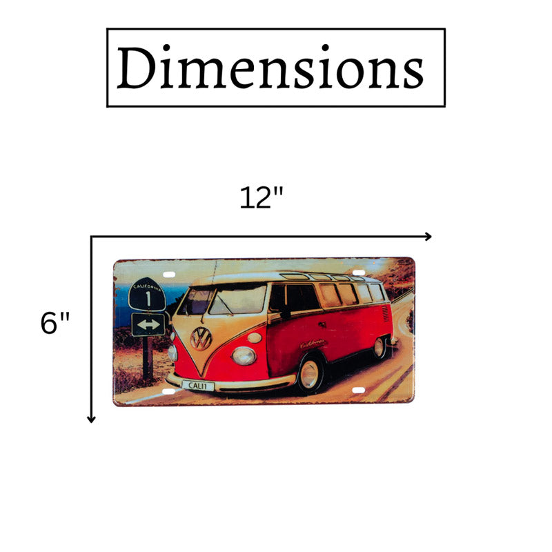 Volkswagen Red Van Metal Wall Accent media 7