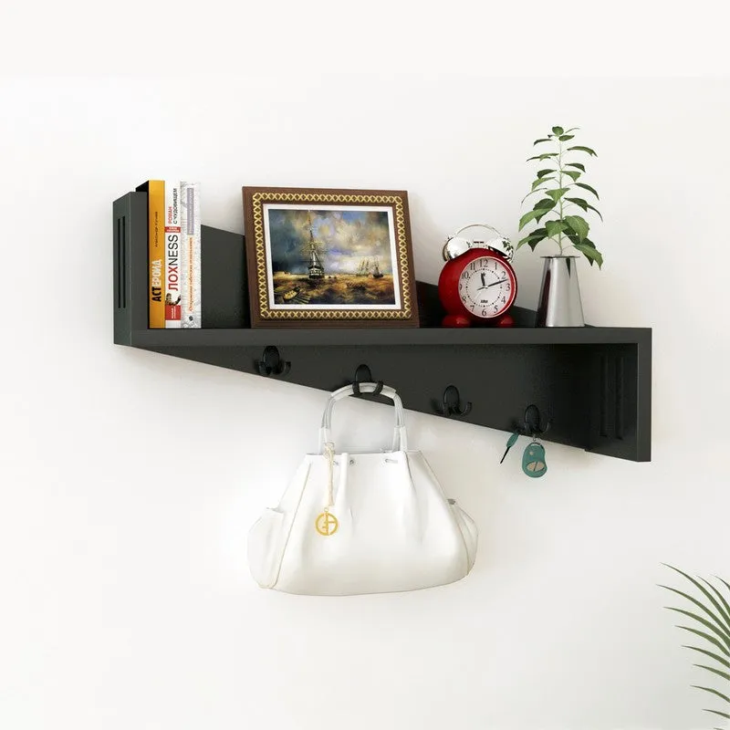 Minimalist Wooden Wall Key Holder - Black media 1