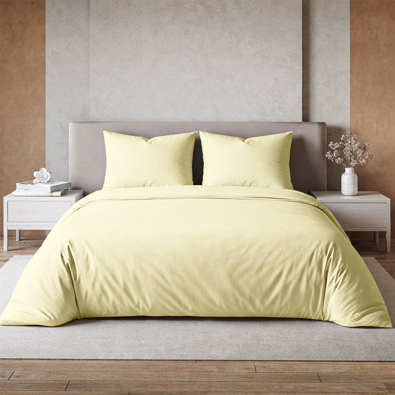Maison Solid Cotton Bedsheet (Ivory) - 1000 TC