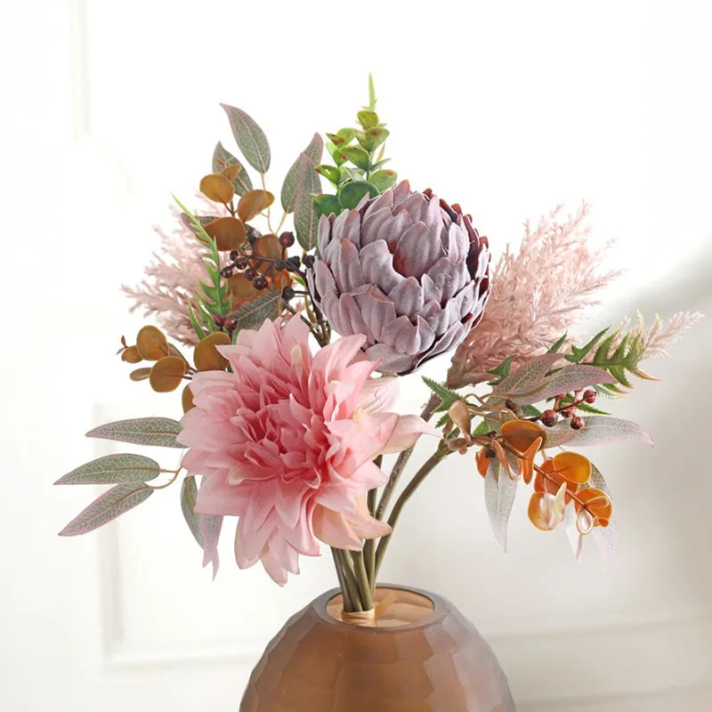 Floral Bouquet Artificial Flowers - Pink media 6