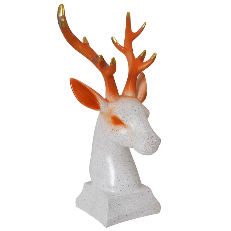 Gilded Stag Painted Polyresin Show Piece - White media 3