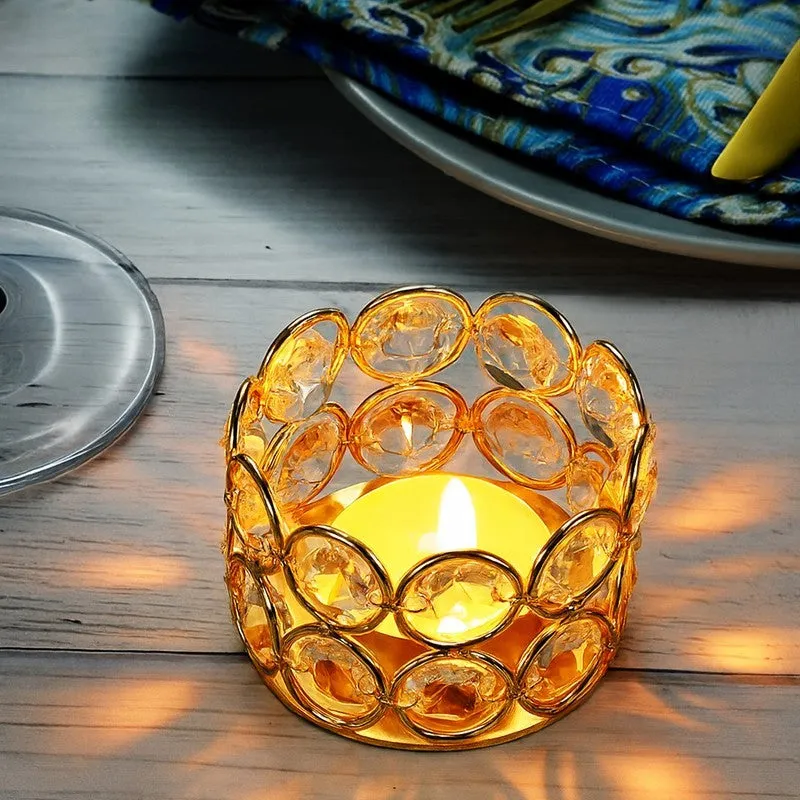 RadiantAura Adjustable Candle Holders (Gold) - Set Of Four media 5