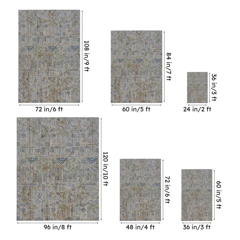 Yanika Boho Carpet - Blue - 13