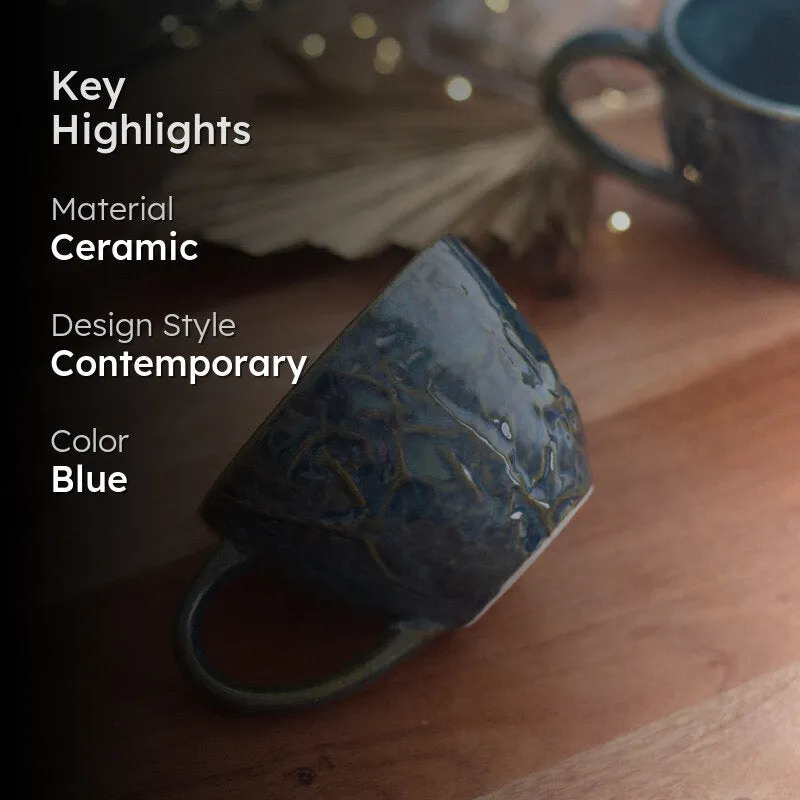 Meva Ceramic Tea Cup (230 mL)/Blue) media 2