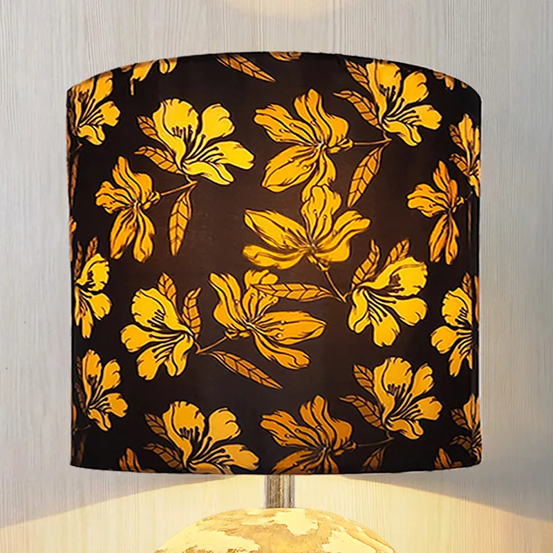 Iris Blooms Carved Fabric Table Lamp - Multicolor media 5