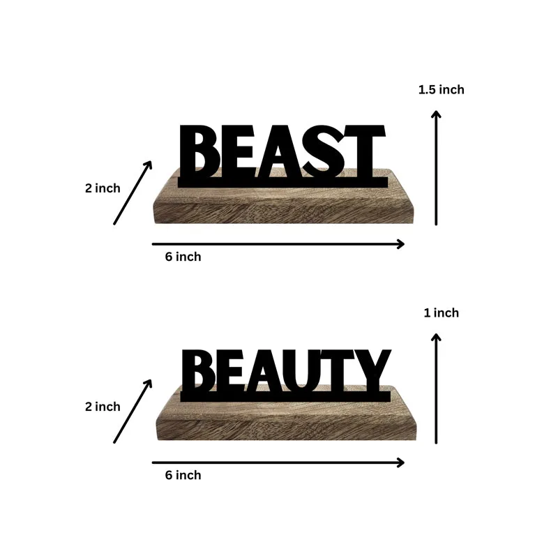 Beauty & Beast Typography Showpiece - Set Of Two media 5