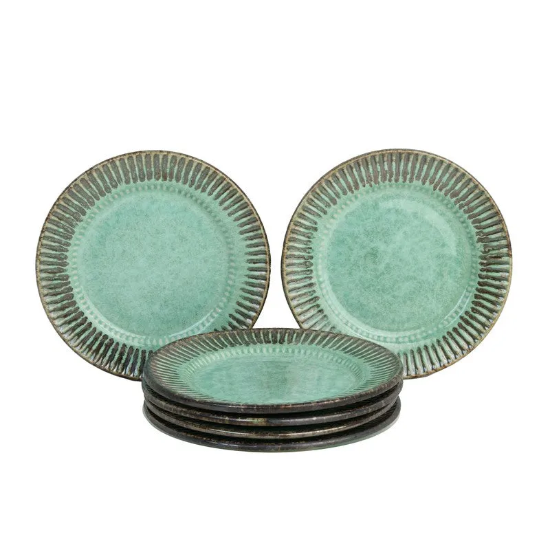 Mintora Green Ceramic Quarter Plates - Set Of Six media 3