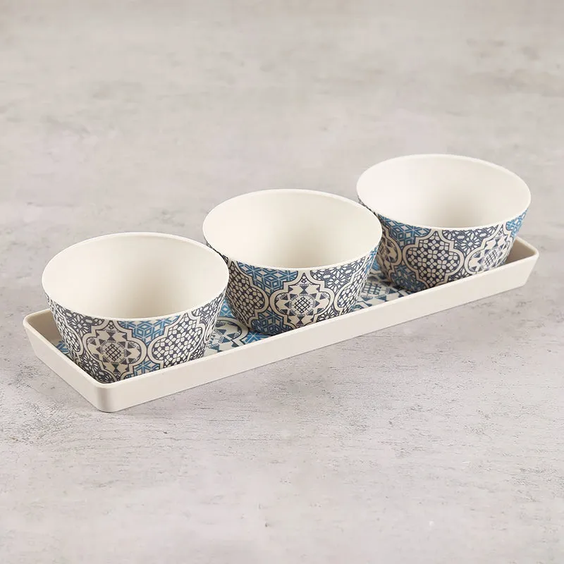 India Circus Sublime Bone China Snack Bowl With Tray (150 mL) - Four Piece Set media 3