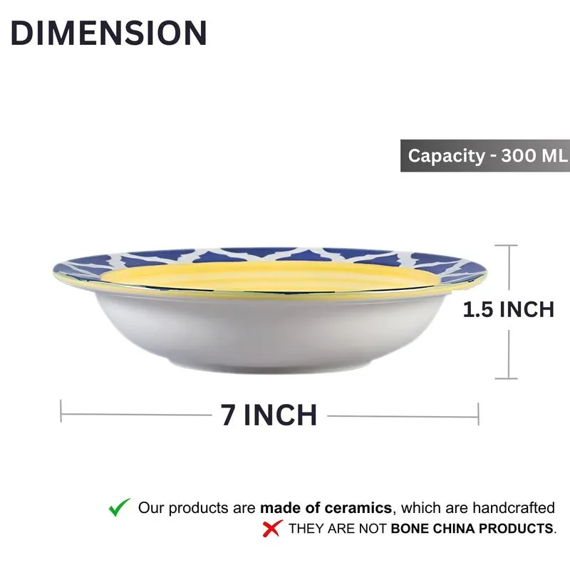 Radiant Handcrafted Ceramic Pasta Plate (Yellow) - Set Of Four media 8