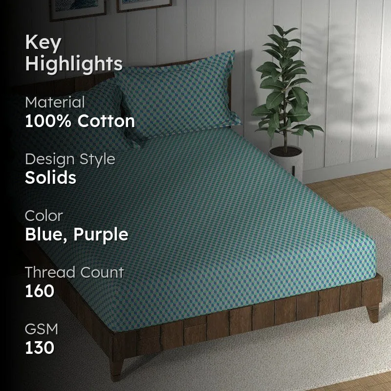 Nautica Velvet Cloud Cotton Bedsheet (Blue) - 160 TC media 2