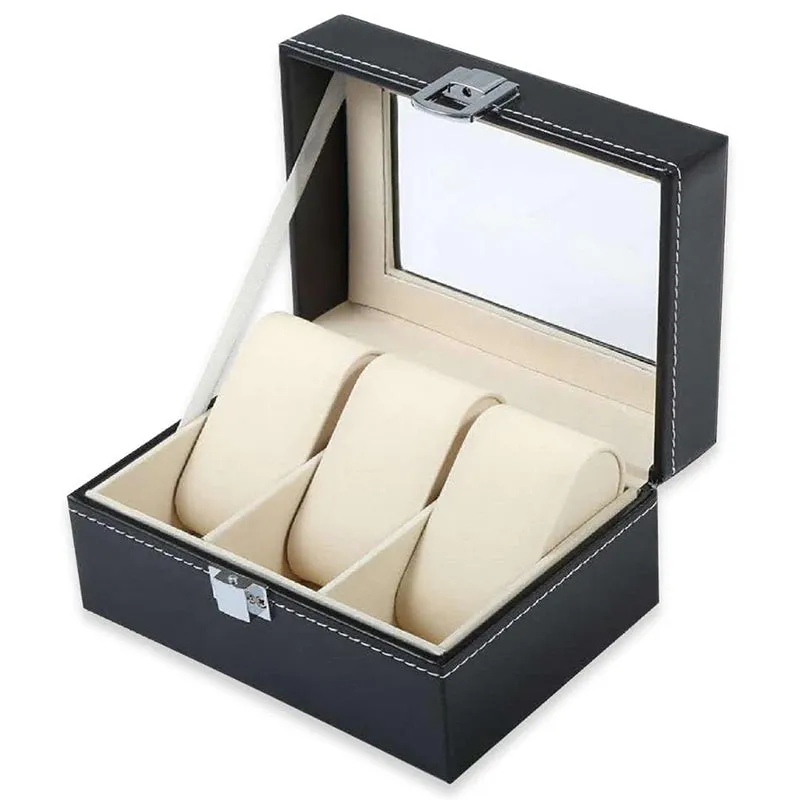 Chrono Safe Trio Faux Leather Watch Storage Box media 6