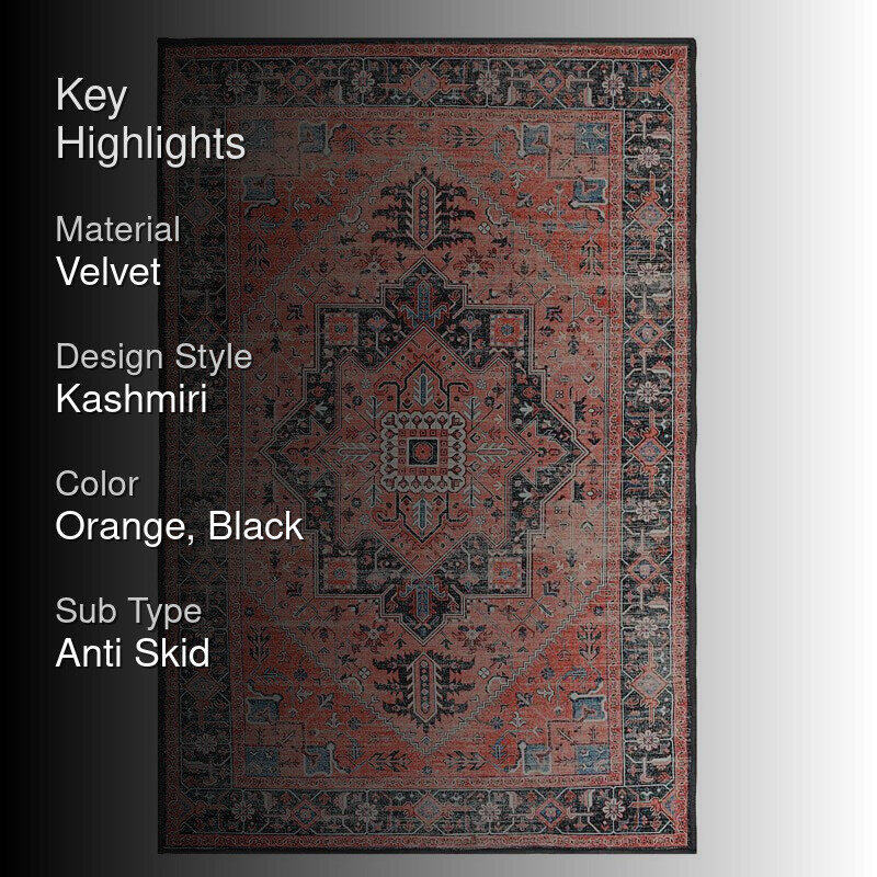 Kaisa Velvet Rectangle Anti-Skid Carpet media 2