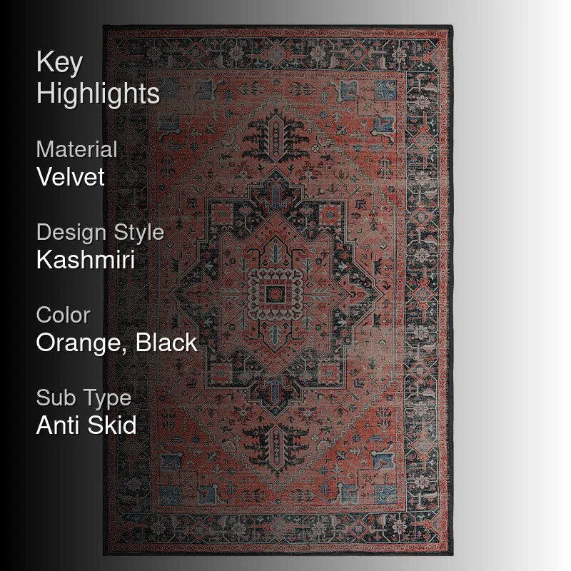 Kaisa Velvet Rectangle Anti-Skid Carpet media 2