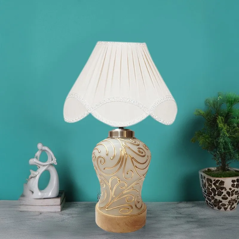 Lumithra Arc Wooden Table Lamp - OffWhite media 3