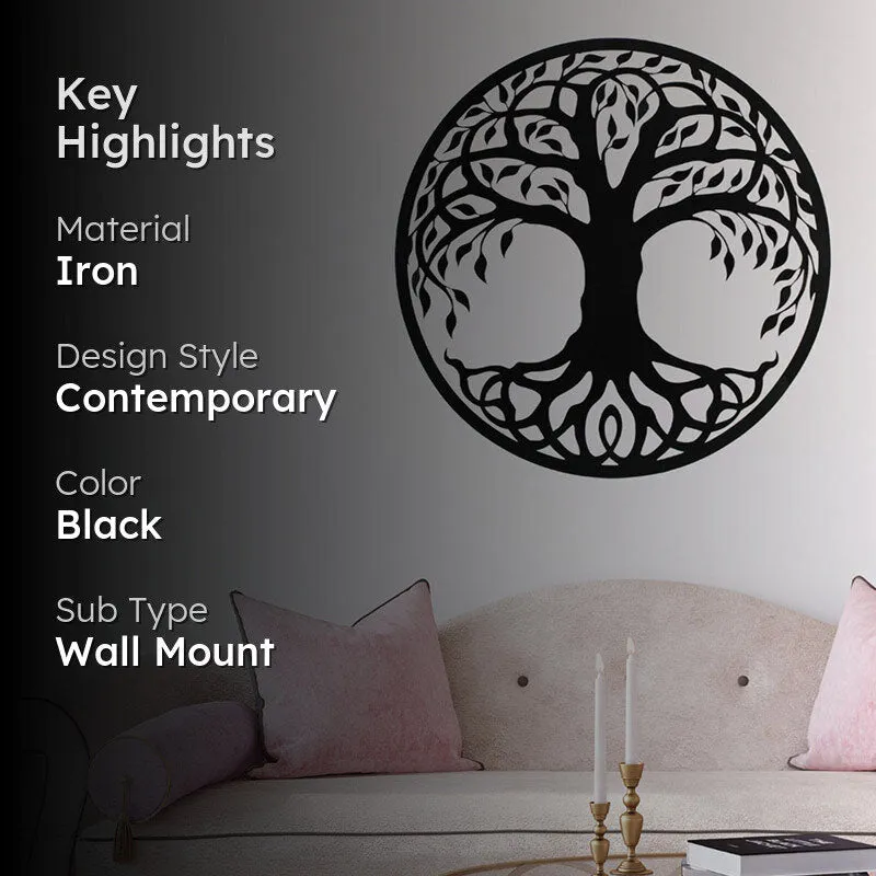Tree Of Life Black Iron Wall Accent media 2