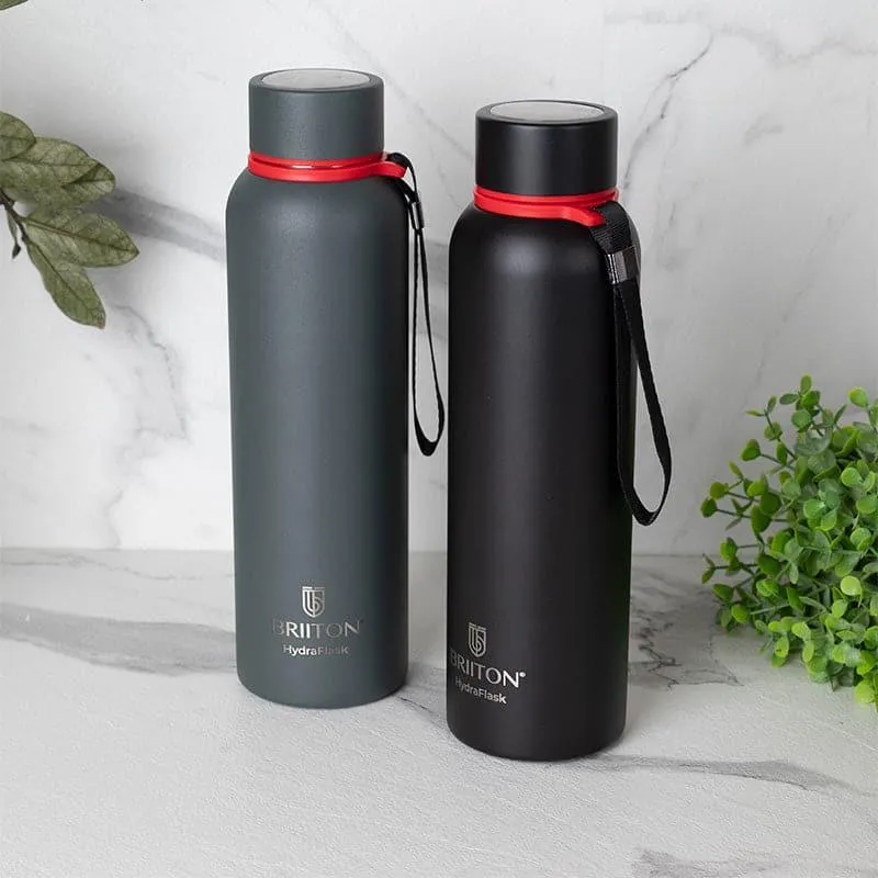 Aqueous Hot & Cold Thermos Water Bottle (Grey & Black, 750 mL Each) - Set Of Two media 1