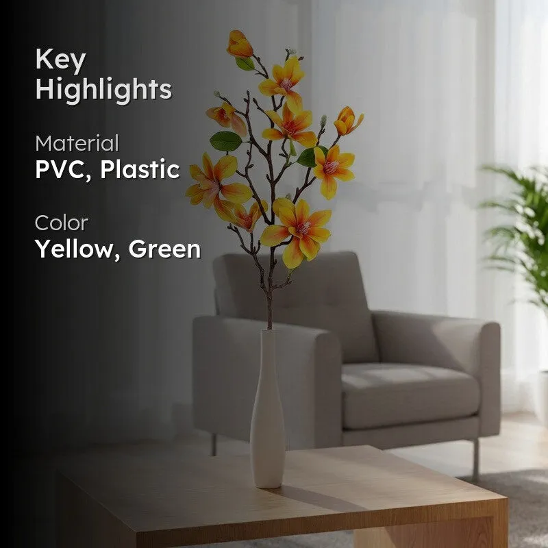 Magnolia Artificial Flower Stem - Yellow media 2