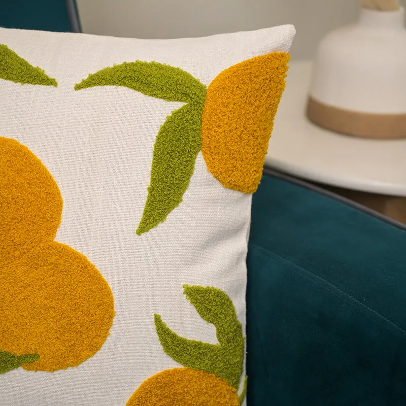 Tangerine Twirl Embroidered Cushion Cover media 5