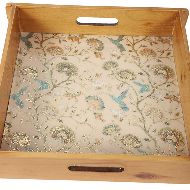 Blossom Glow Square Wooden Serving Tray media 5